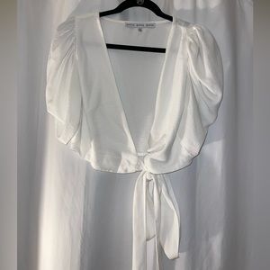 Puff Sleeve Wrap Top